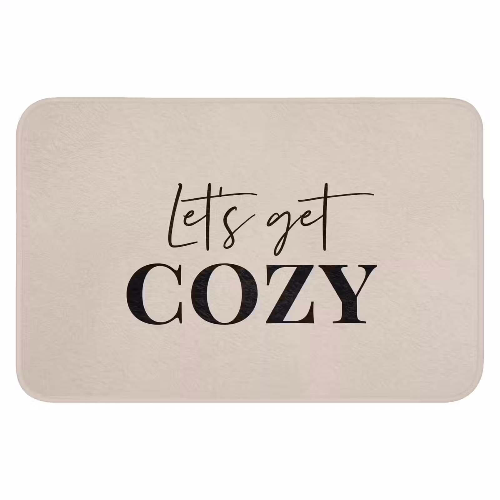 Badmat - Beige - Winter - Quote - Cozy — 1