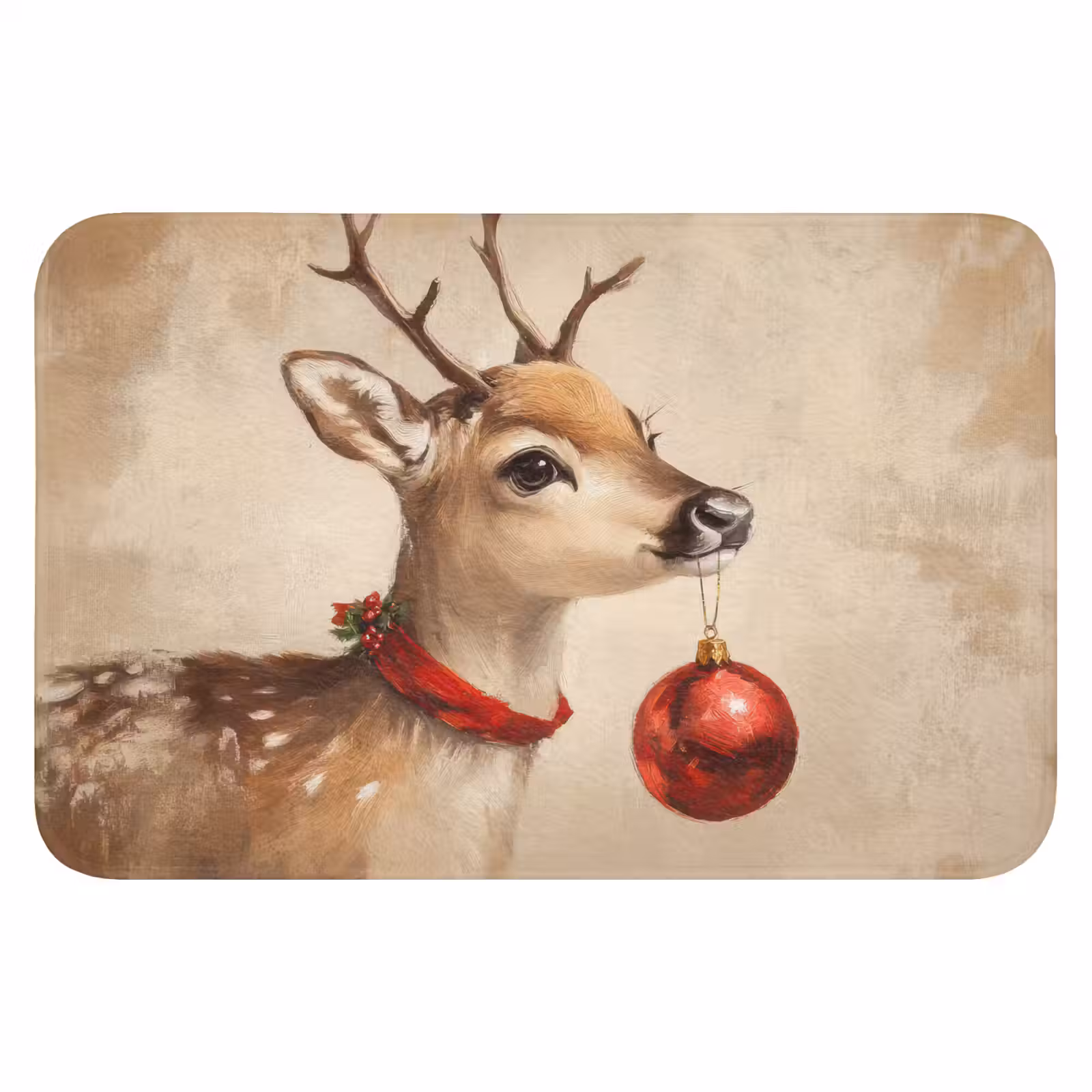 Badmat - Kerst - Hert - Gewei - Kerstbal - Rendier — 1