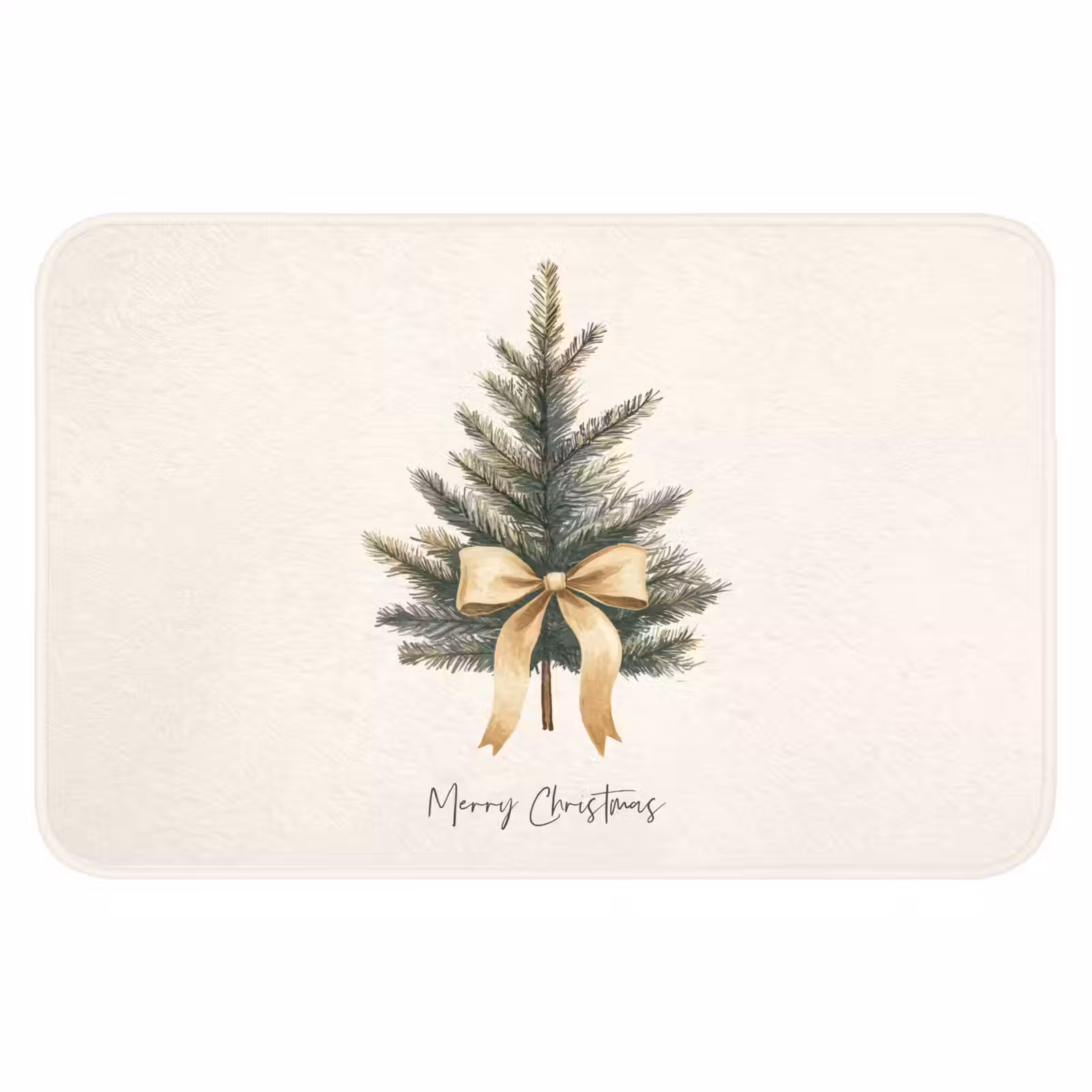 Badmat - Kerstboom - Kerst - Merry Christmas - Beige — 1