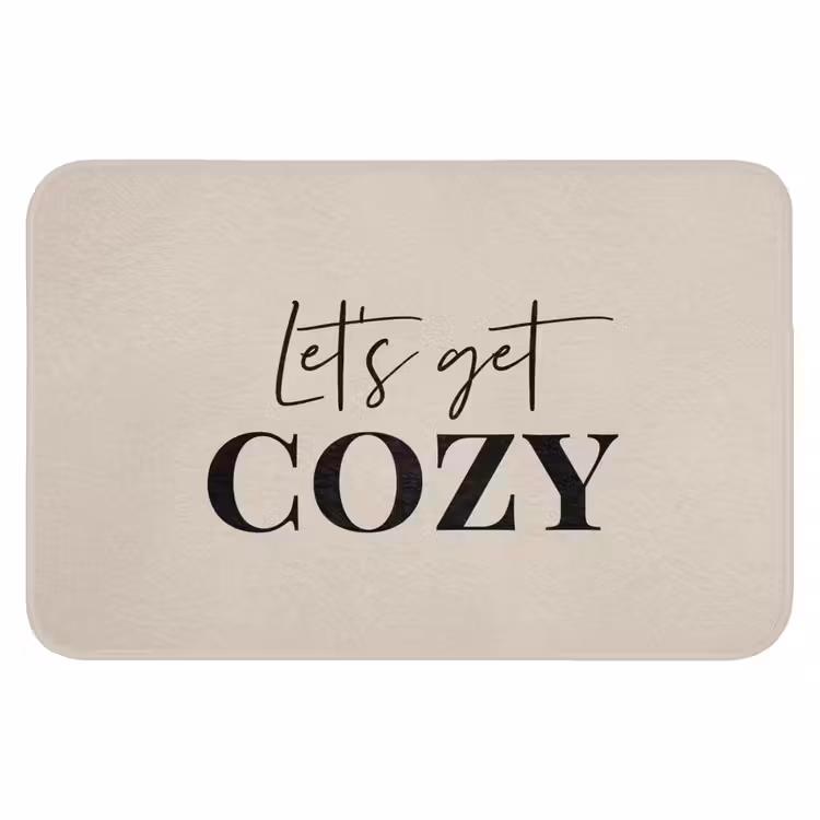 Badmat - Beige - Winter - Quote - Cozy — 1