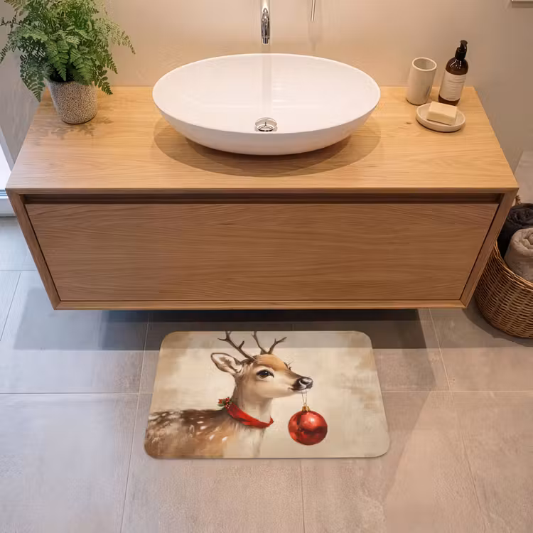 Badmat - Kerst - Hert - Gewei - Kerstbal - Rendier — 2