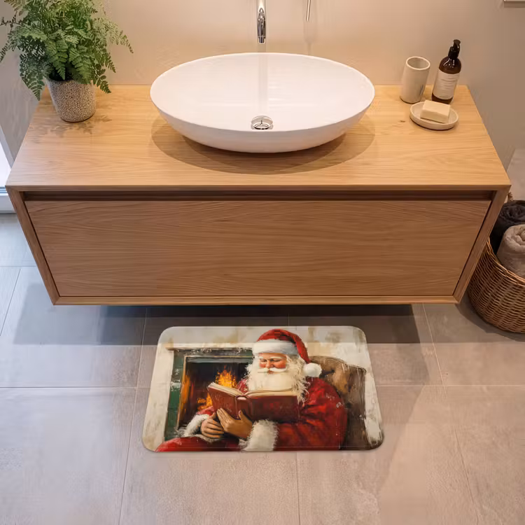 Badmat - Kerst - Kerstman - Winter - Open Haard — 2