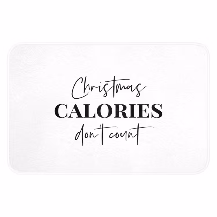 Badmat - Kerst quote - Winter - Christmas calories - Wit — 1