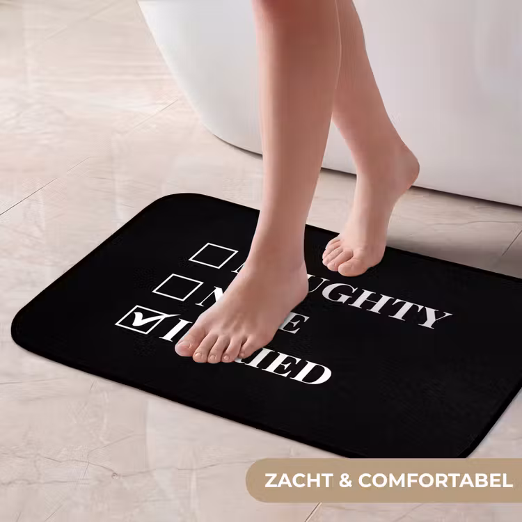 Badmat - Kerst - Zwart - Wit - Quote - Grappig — 5