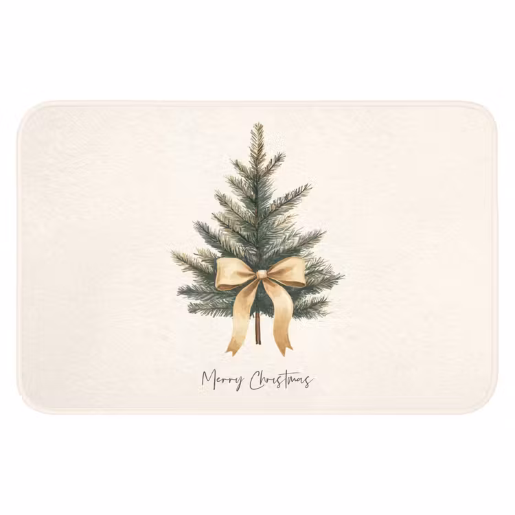 Badmat - Kerstboom - Kerst - Merry Christmas - Beige — 1