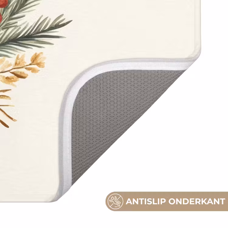 Badmat - Kerstkrans - Kerst - Goud - Beige — 3