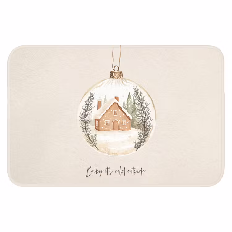 Badmat - Quote - Winter - Kerst - Beige - Kerstbal — 1