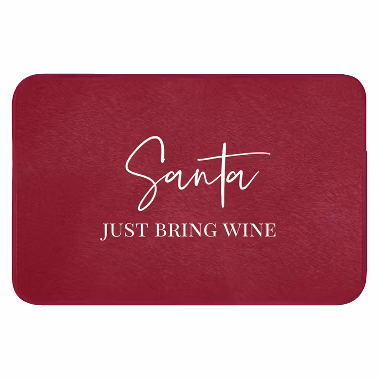 Badmat - Santa - Wine - Rood - Kerst - Kerstman — 1