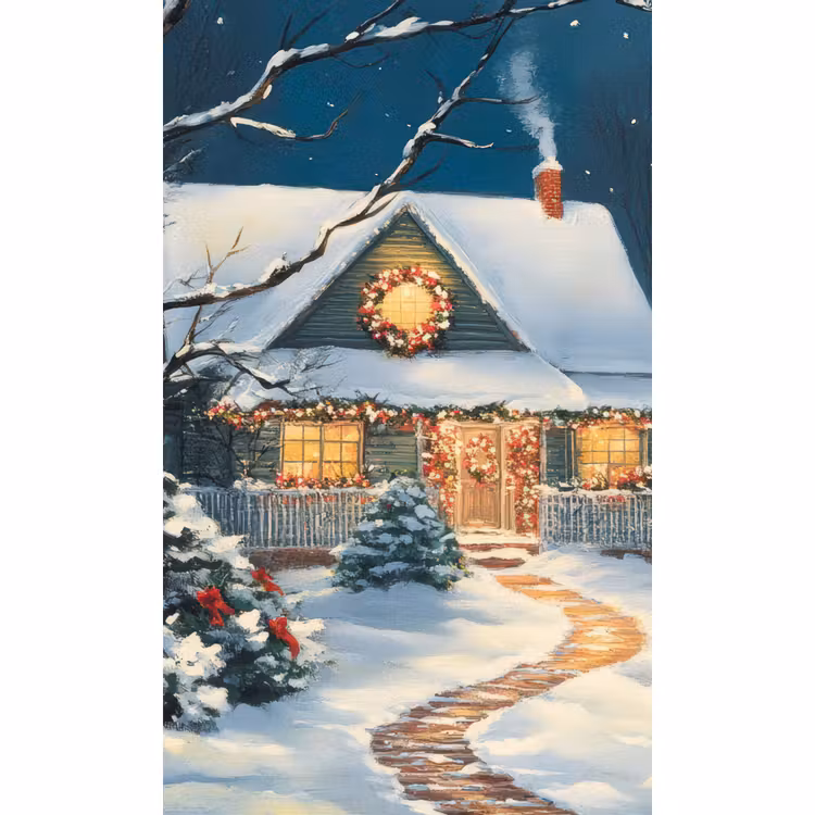 Behang - Kerst - Kerstboom - Winter - Huis - Sneeuw — 2