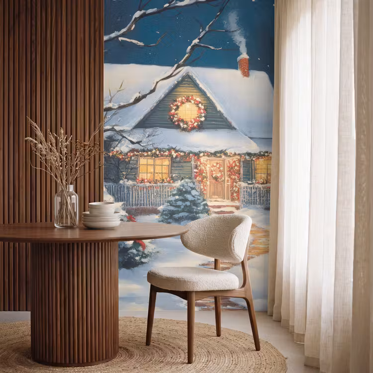 Behang - Kerst - Kerstboom - Winter - Huis - Sneeuw — 4