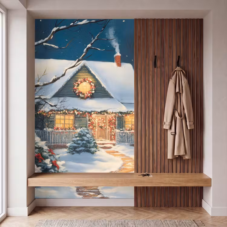 Behang - Kerst - Kerstboom - Winter - Huis - Sneeuw — 5