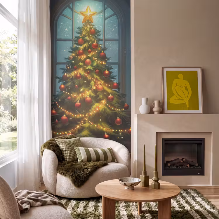 Behang - Kerstboom - Cadeau - Kerst - Winter — 1