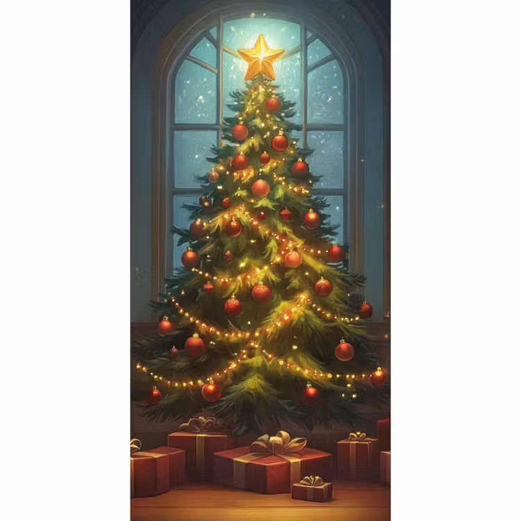 Behang - Kerstboom - Cadeau - Kerst - Winter — 2