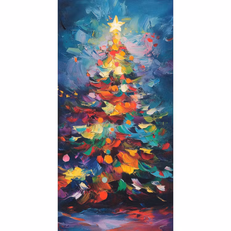 Behang - Kerstboom - Kerst - Abstract - Kleurrijk — 2