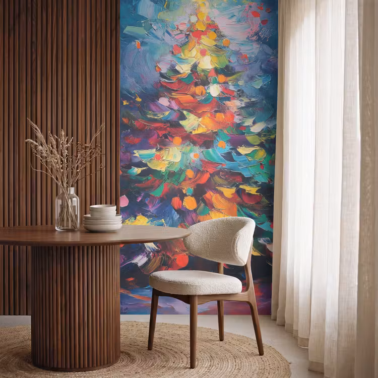 Behang - Kerstboom - Kerst - Abstract - Kleurrijk — 4