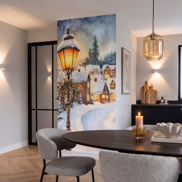 Behang - Kerstdorp - Huizen - Sneeuw - Kerst — 5