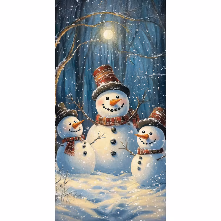 Behang - Sneeuwpop - Sneeuw - Winter - Bos — 2