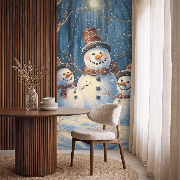 Behang - Sneeuwpop - Sneeuw - Winter - Bos — 4