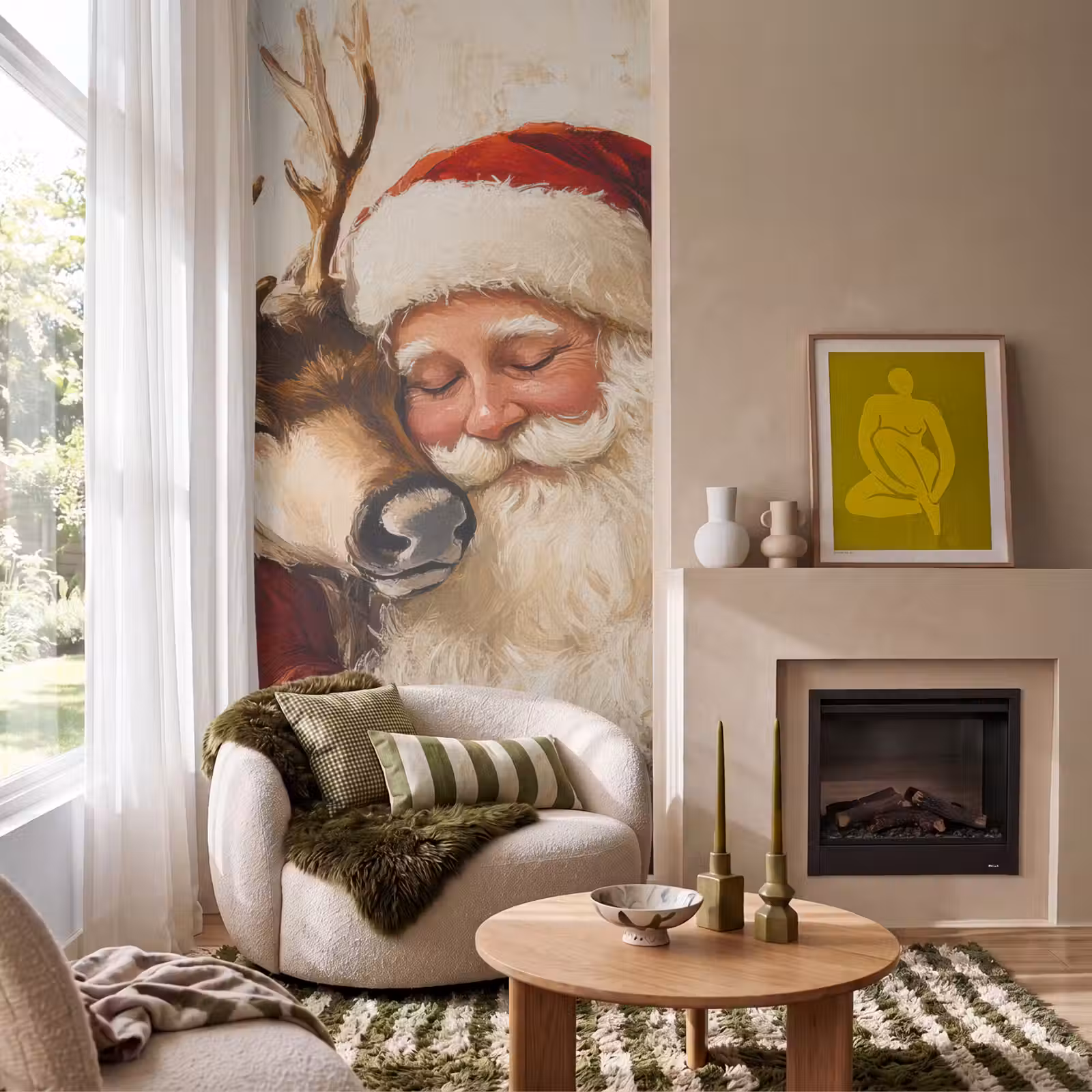 Behang - Kerstman - Rendier - Kerst - Christmas — 1