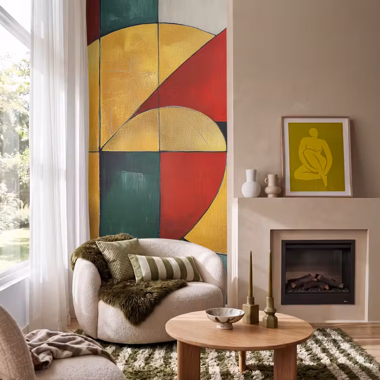 Behang - Abstract - Kerst - Goud - Rood - Groen — 1
