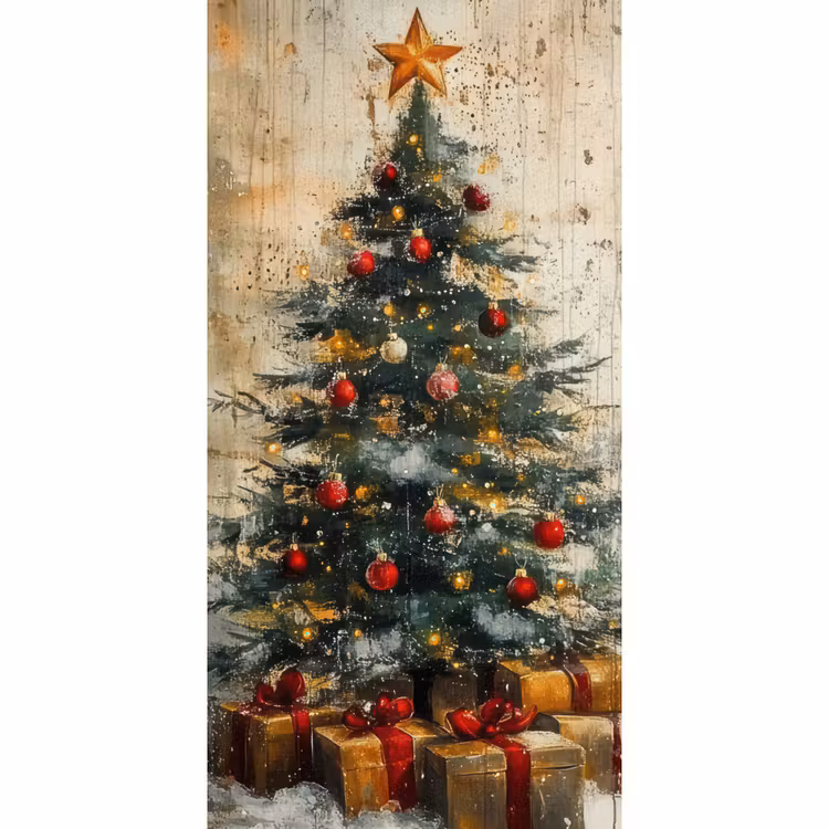 Behang - Kerstboom - Vintage - Kerst - Cadeau — 2