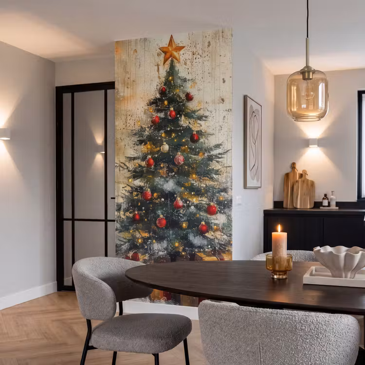 Behang - Kerstboom - Vintage - Kerst - Cadeau — 5