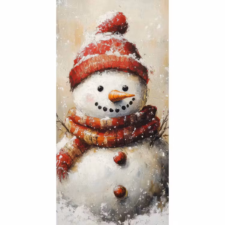 Behang - Sneeuwpop - Winter - Sneeuw - Beige — 2