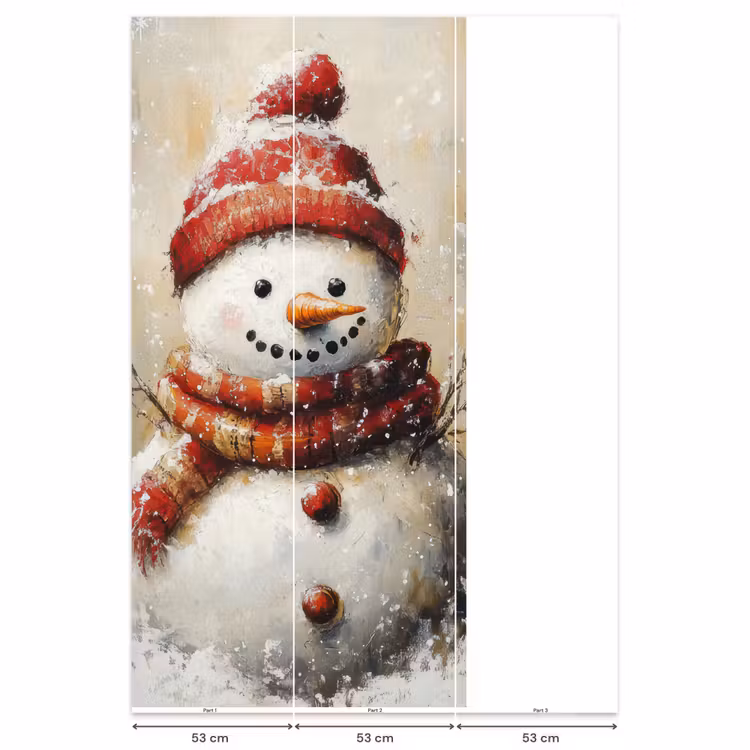 Behang - Sneeuwpop - Winter - Sneeuw - Beige — 6