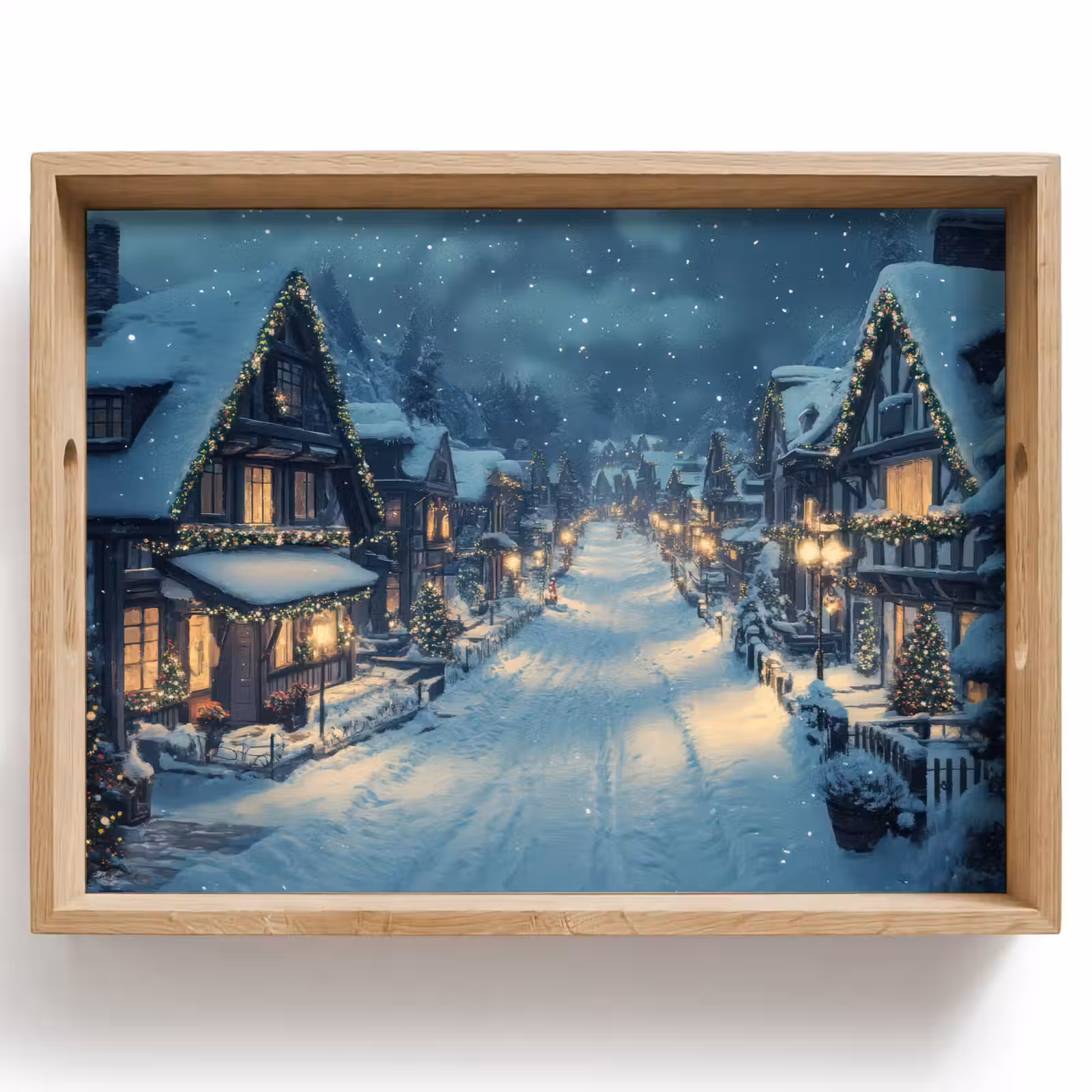Dienblad - Kerstdorp - Kerst - Sneeuw - Winter — 1