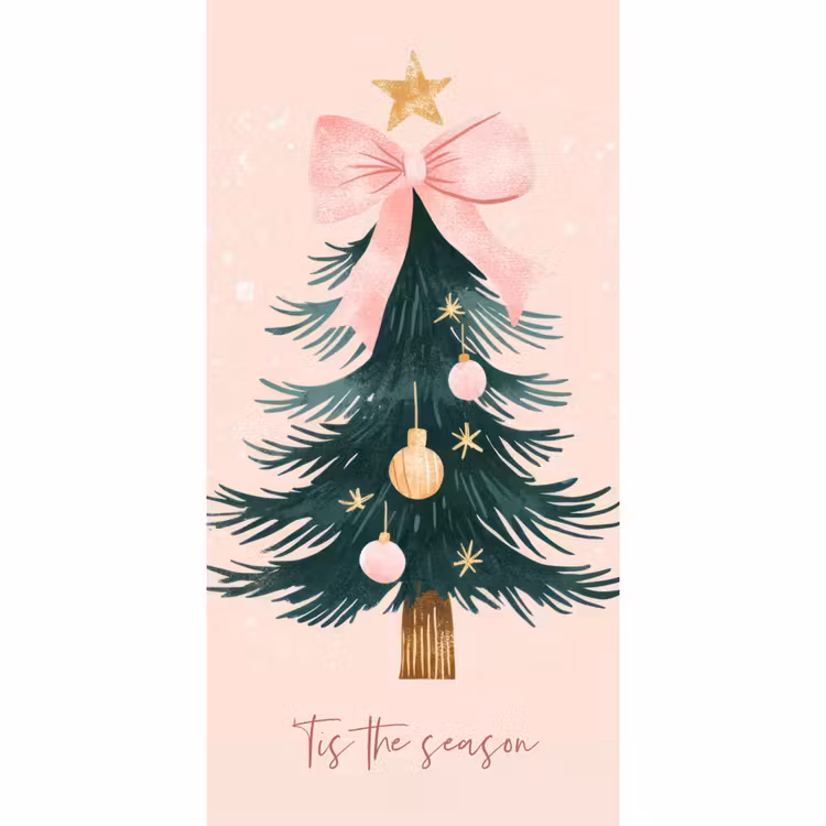 Behang - Christmas Season - Kerst - Kerstboom - Roze — 2