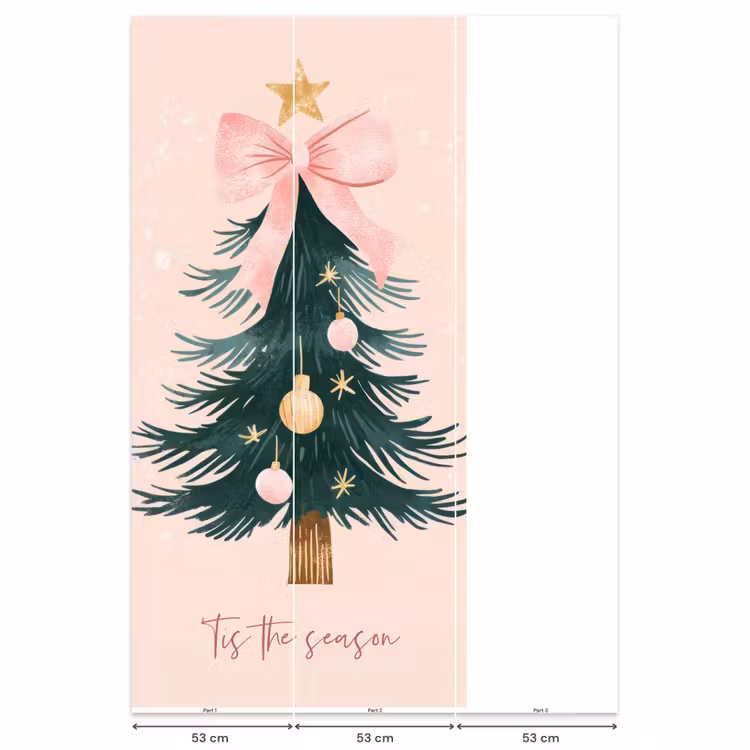 Behang - Christmas Season - Kerst - Kerstboom - Roze — 6