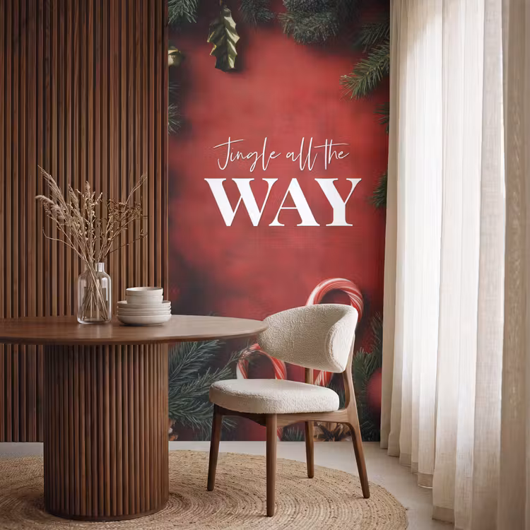 Behang - Kerst - Quote - Rood - Kerstballen — 4