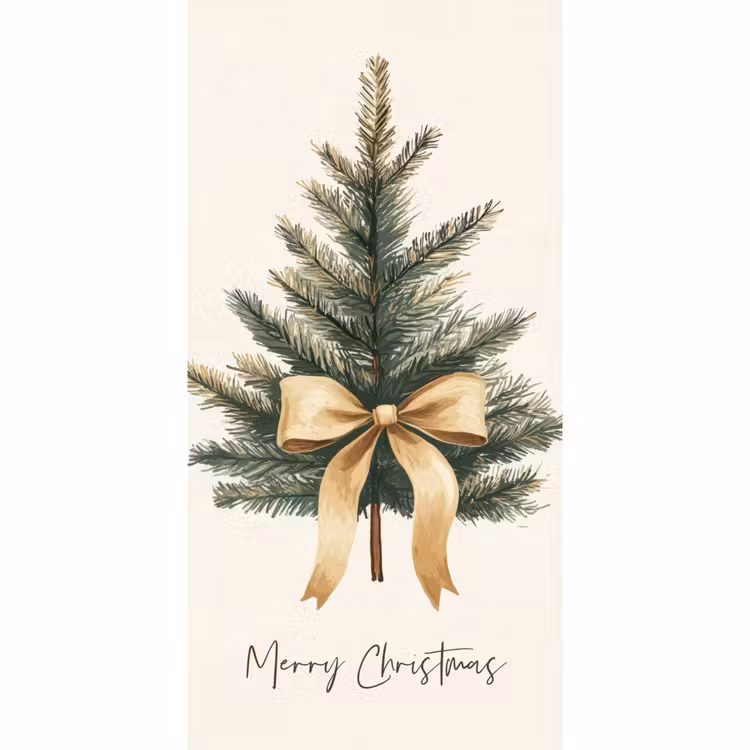 Behang - Kerstboom - Kerst - Merry Christmas - Beige — 2