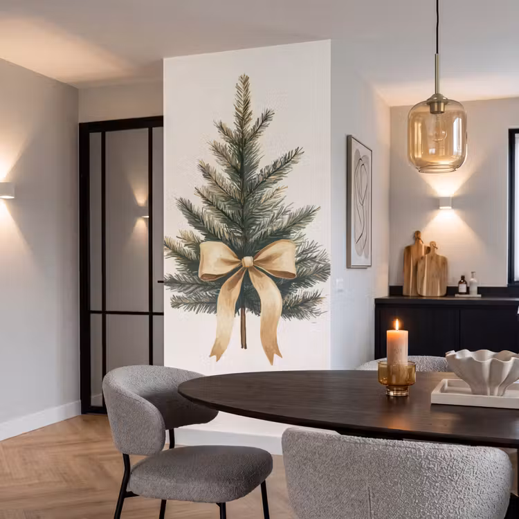 Behang - Kerstboom - Kerst - Merry Christmas - Beige — 5