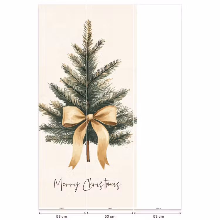 Behang - Kerstboom - Kerst - Merry Christmas - Beige — 6