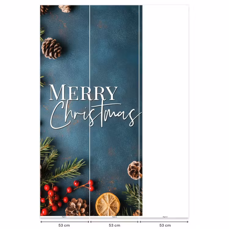 Behang - Merry Christmas - Blauw - Kerst - Winter — 6