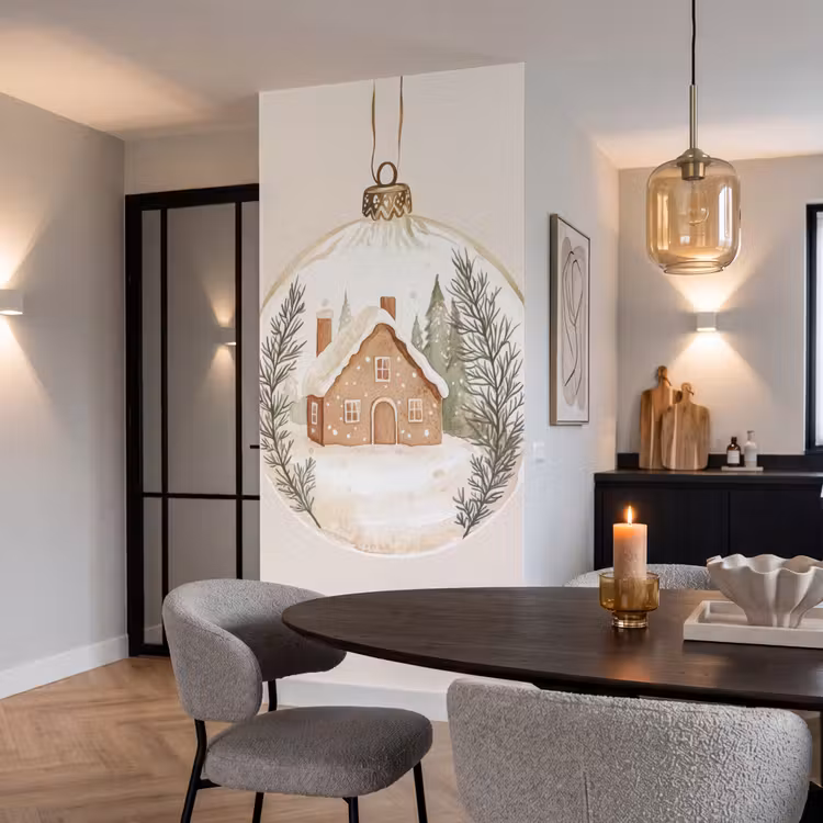 Behang - Quote - Winter - Kerst - Beige - Kerstbal — 5