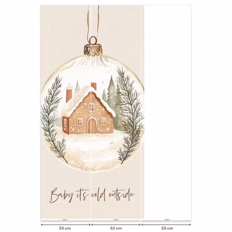 Behang - Quote - Winter - Kerst - Beige - Kerstbal — 6