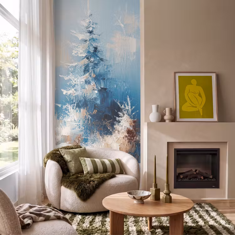 Behang - Wald – Winter – Natur – Abstrakt – Schnee — 1