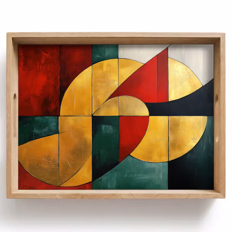 Dienblad - Abstract - Kerst - Goud - Rood - Groen — 1
