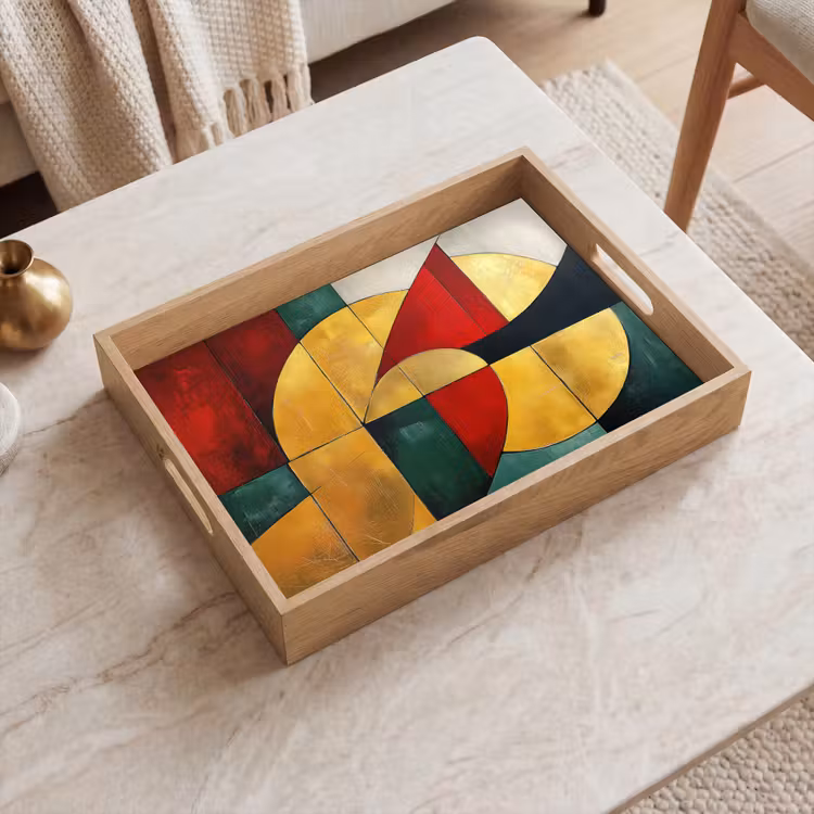 Dienblad - Abstract - Kerst - Goud - Rood - Groen — 2