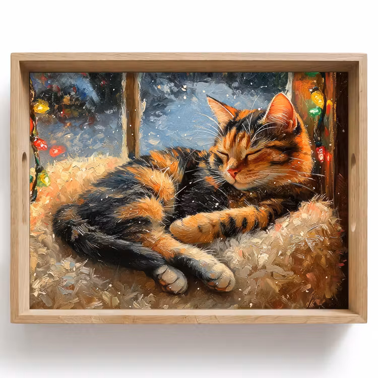 Dienblad - Kat - Kerst - Winter - Dier — 1