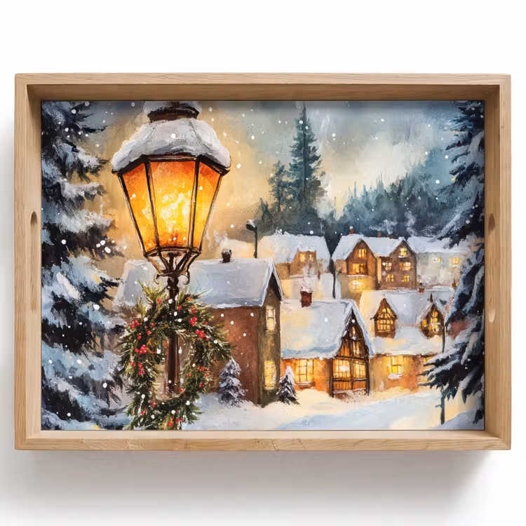 Dienblad - Kerstdorp - Huizen - Sneeuw - Kerst — 1