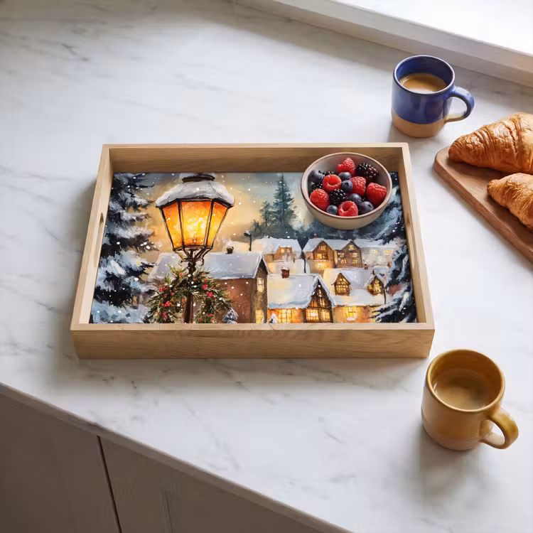 Dienblad - Kerstdorp - Huizen - Sneeuw - Kerst — 4