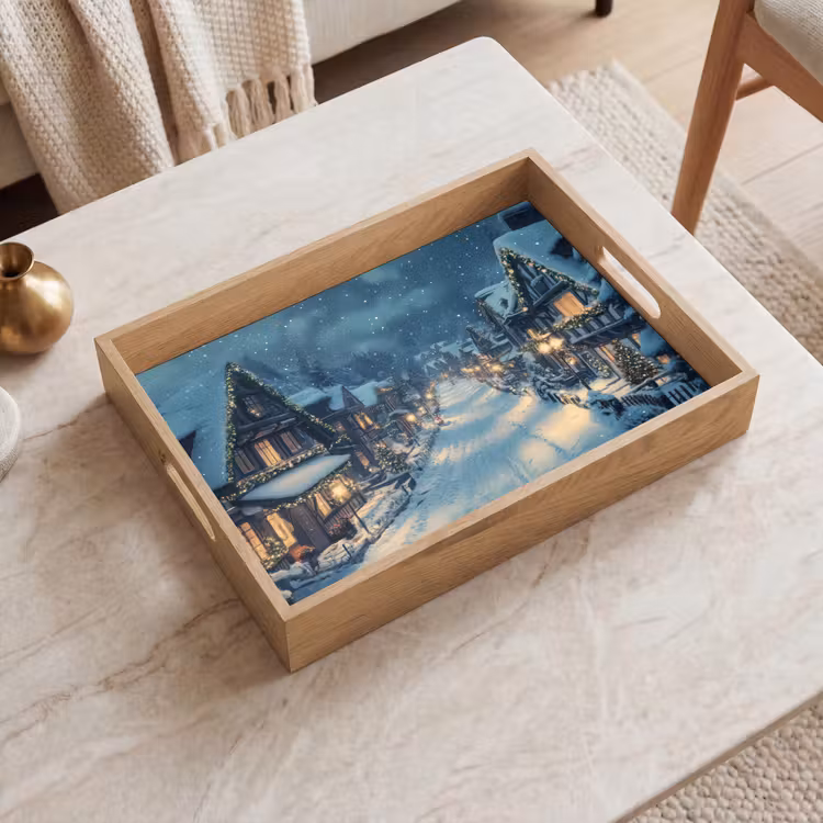 Dienblad - Kerstdorp - Kerst - Sneeuw - Winter — 2