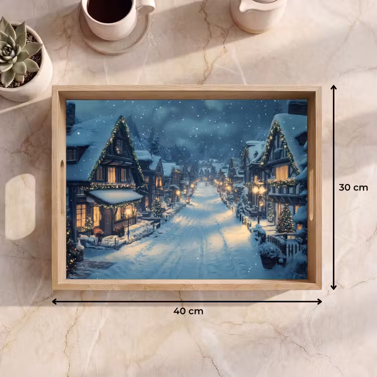 Dienblad - Kerstdorp - Kerst - Sneeuw - Winter — 9