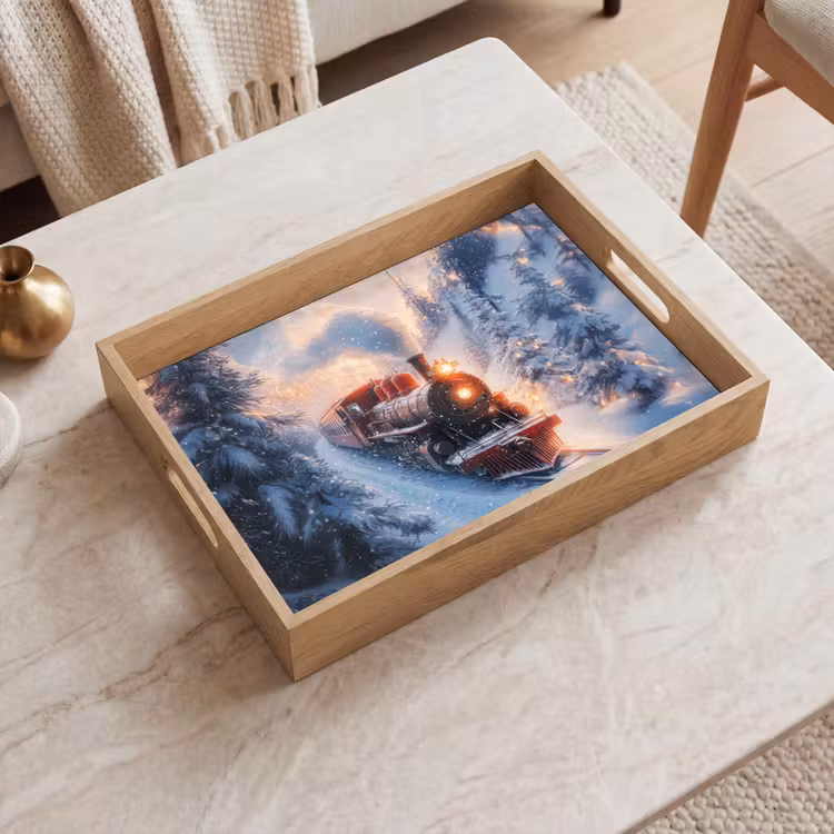 Dienblad - Kersttrein - Sneeuw - Winter - Kerst — 2