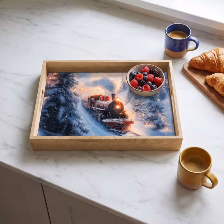Dienblad - Kersttrein - Sneeuw - Winter - Kerst — 4