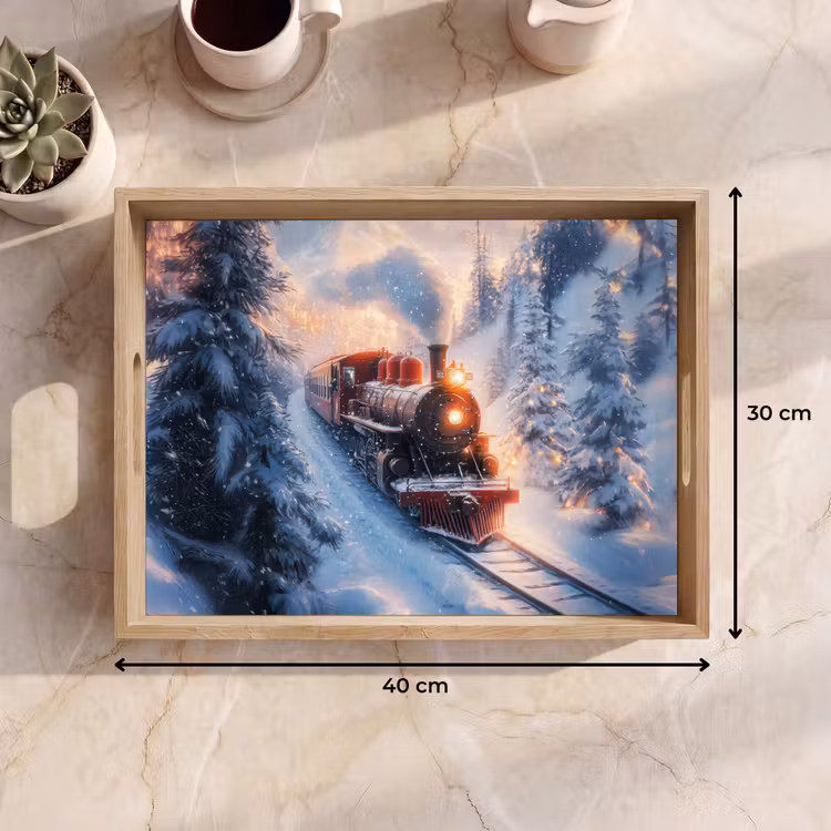 Dienblad - Kersttrein - Sneeuw - Winter - Kerst — 9
