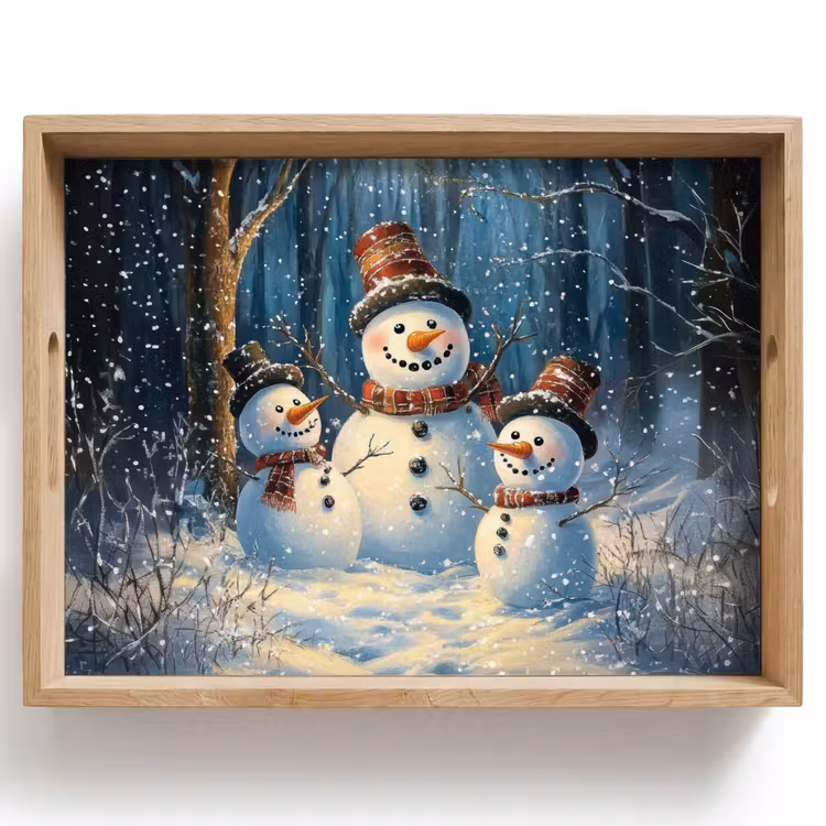 Dienblad - Sneeuwpop - Sneeuw - Winter - Bos — 1